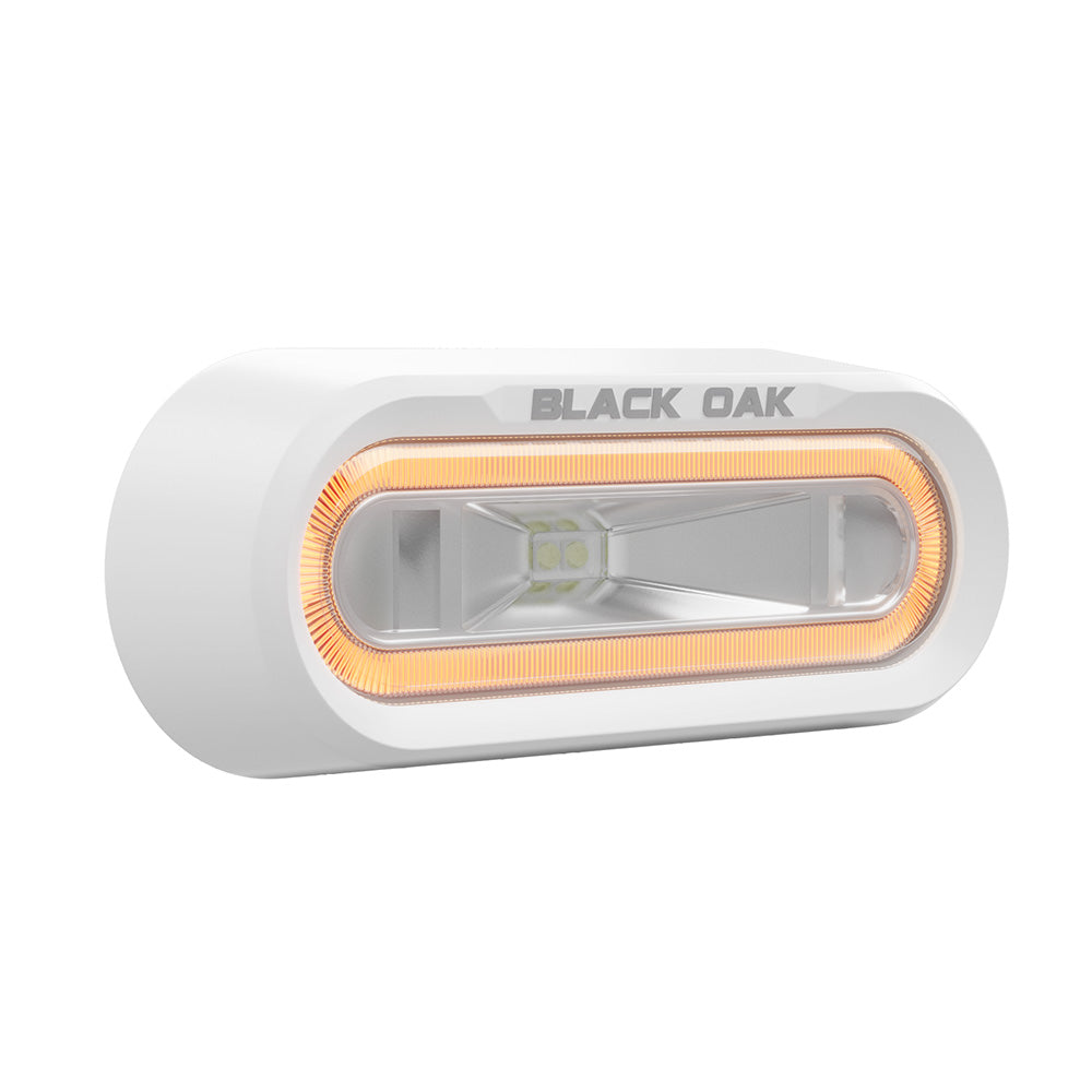 Black Oak Low Pro Off-Road Spreader Light - Bracket Mount - White Housing - Amber LED [MLPS-A]