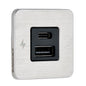Scanstrut TILE USB-A/USB-C Interior Charging Socket - 12/24V - Stainless Steel Bezel [SC-TILE-11]