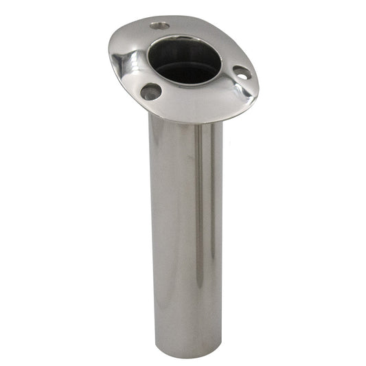 C.E. Smith Flush Mount Rod Holder - 15 Degree w/Drain - Black Liner - No Logo [53671CNA]