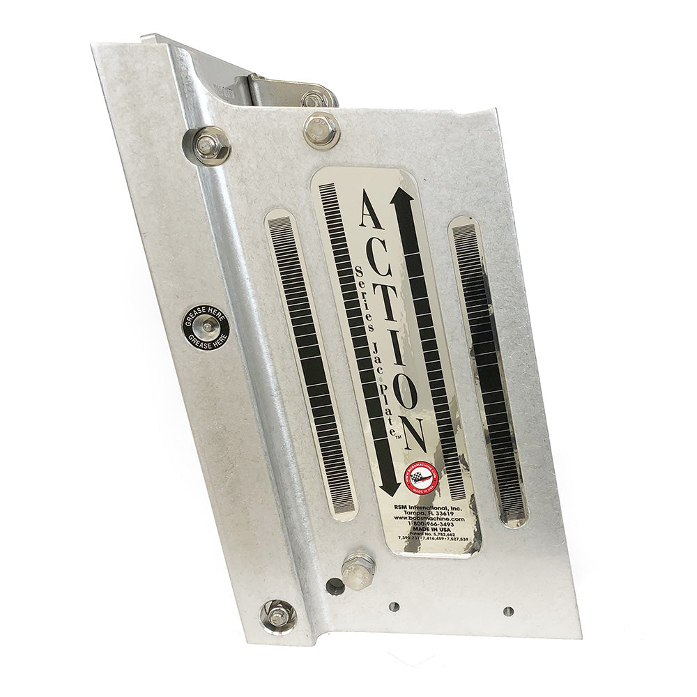 Bob's Machine Shop 8" Setback Action Series Hydraulic Jack Plate - Silver [100-108001-NOPC-NOSPN-NG]