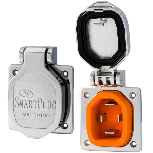SmartPlug 50 AMP Male Inlet W/Cover - Stainless Steel [BM50S]