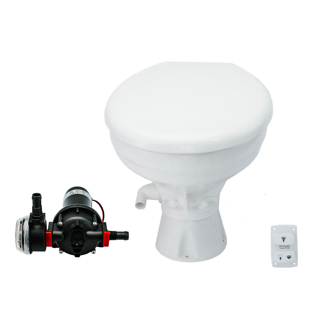 Johnson Pump AquaT Toilet Silent Electric Comfort - 12V w/Pump [80-47232-01]